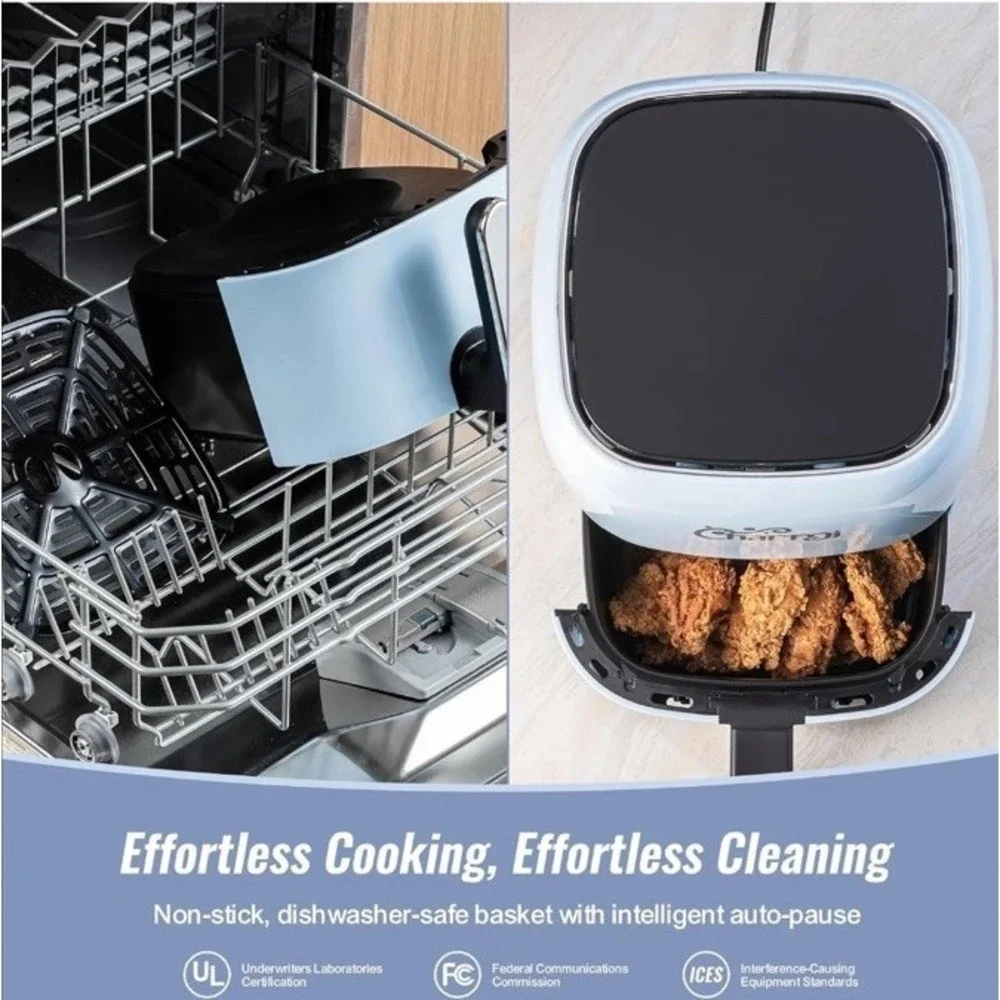 Charmi 5QT Air Fryer Retro Design Stylish Countertop‎ Look In Blue Nonstick NIB